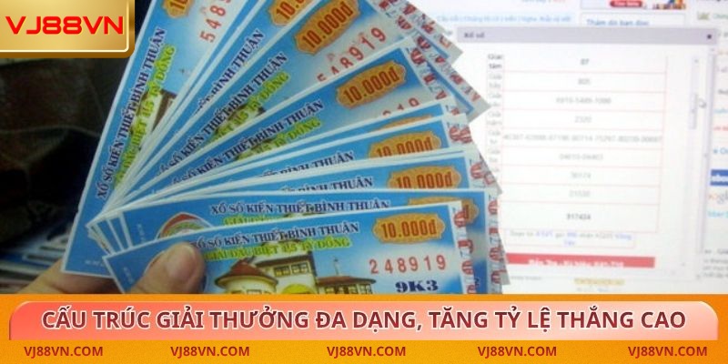 Cấu trúc giải thưởng đa dạng, tăng tỷ lệ thắng cao
