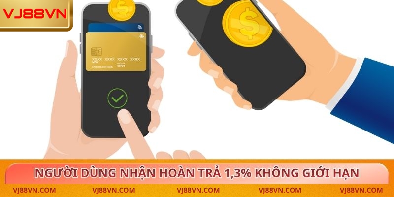 Người dùng nhận hoàn trả 1,3% không giới hạn